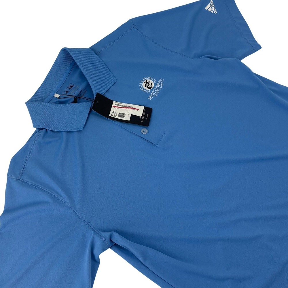 Adidas Puremotion Golf Polo Shirt Myrtlewood Golf‎ Club Small Blue Mens NEW